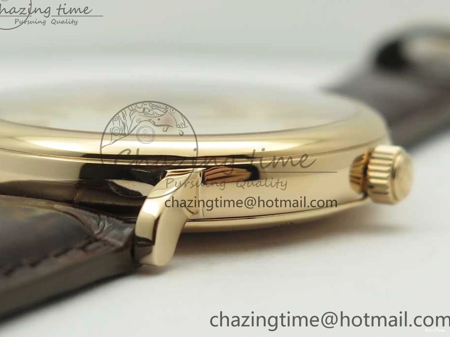 MIROTIME 0126 Portofino Automatic RG FKF 1:1 Best Edition White Dial on Brown Leather Strap A Practical 7140